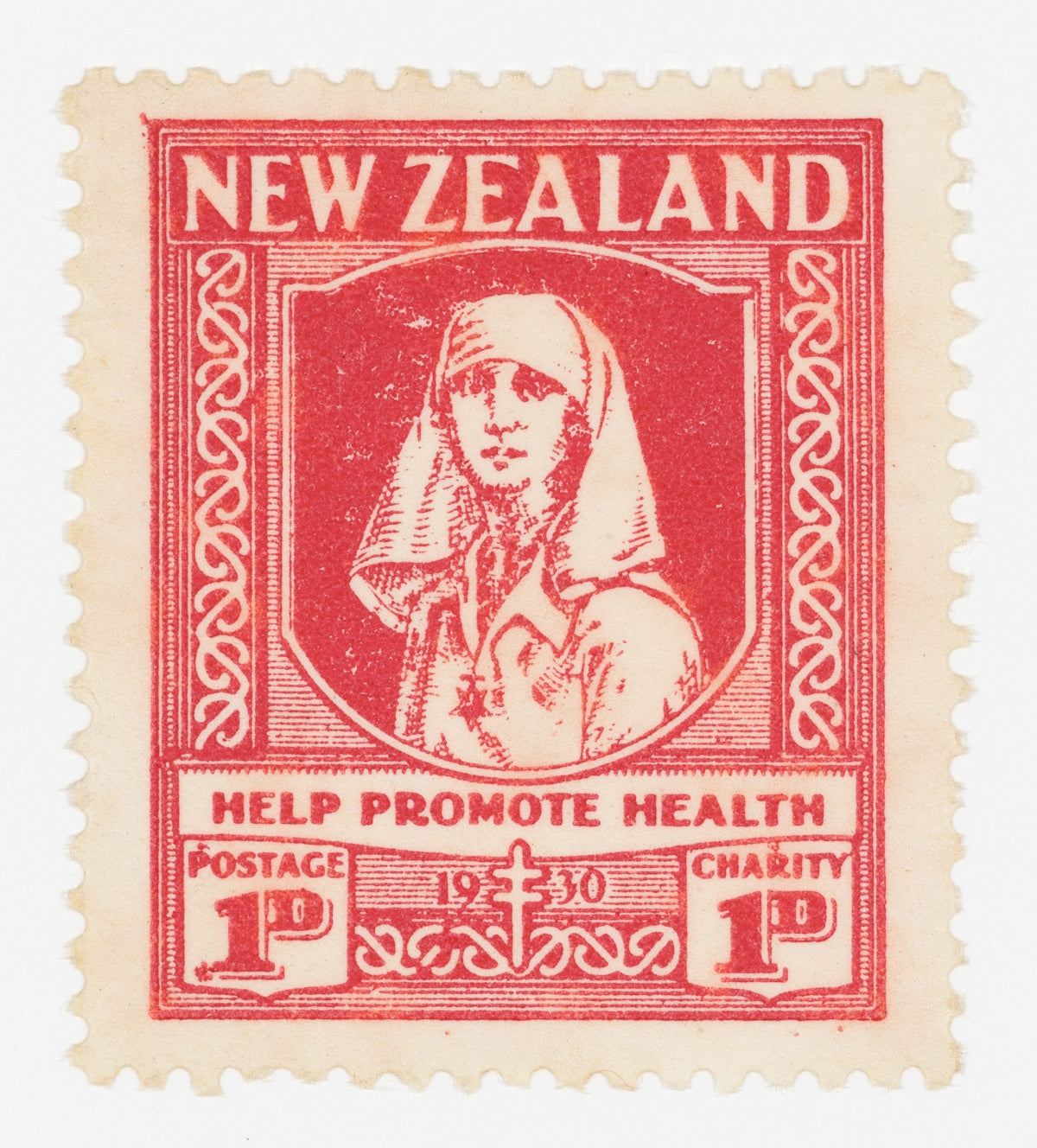 New zealand postage stamp with nurse illustration